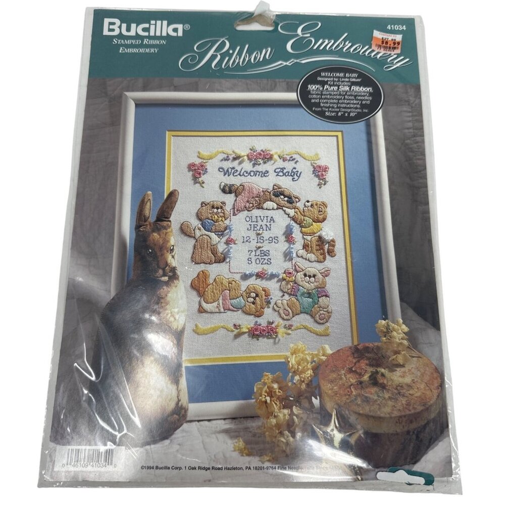 Bucilla Ribbon‎ Embroidery Kit Welcome Baby Design 41034 Sealed